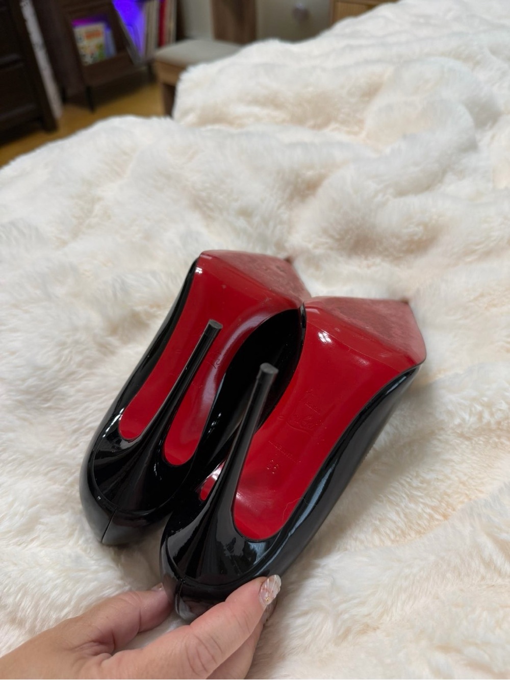 Christian Louboutin Kate Black Patent Pigalle 100mm - Picture 2 of 3